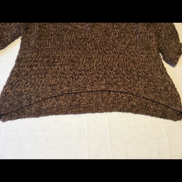 DOTS Loose-Weave Brown w/White Cropped Sweater 1X - Picture 3 of 7